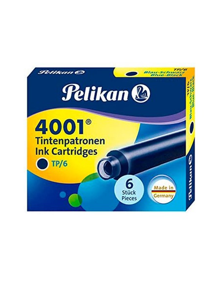 Tinta estilografica pelikan tp6 azul/negro caja...
