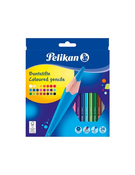 Lapices de colores pelikan hexagonales caja de...