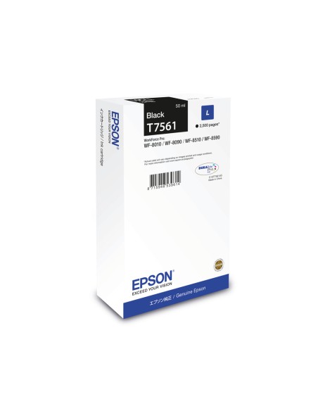 Ink-jet epson t7561 negro l wf-8010dw / 8090d3twc / 8510dwf / 8590dwf capacidad 2500 pag