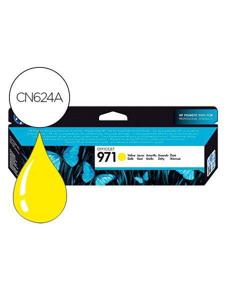 Ink-jet hp 971 officejet pro x451 / x551 / x476 / x576 amarillo 2.500 pag