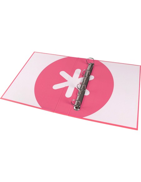 Carpeta 4 anillas 40 mm mixtas antartik a4 forrada color coral