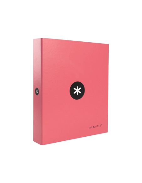 Carpeta 4 anillas 40 mm mixtas antartik a4 forrada color coral