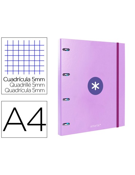 Carpeta con recambio antartik a4 cuadro 5mm...