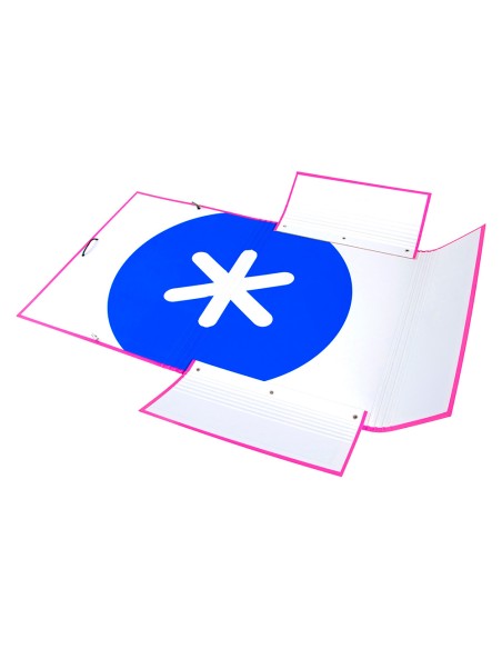 Carpeta antartik gomas a4 3 solapas carton forrado color rosa