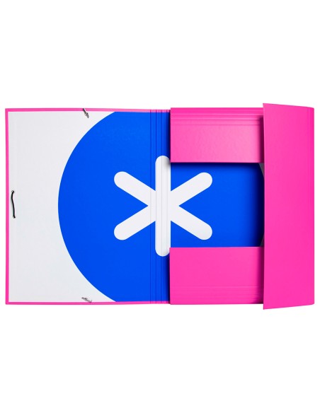 Carpeta antartik gomas a4 3 solapas carton forrado color rosa