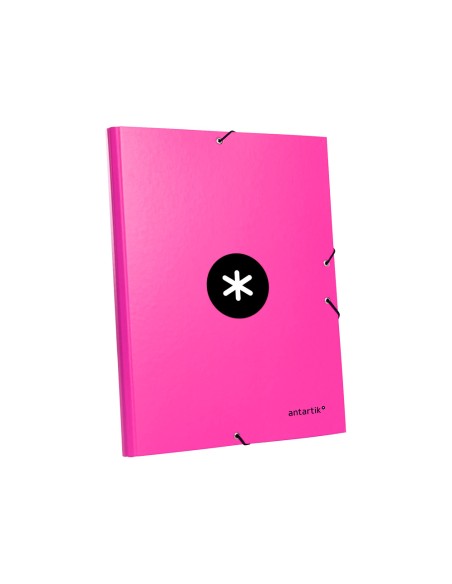 Carpeta antartik gomas a4 3 solapas carton forrado color rosa