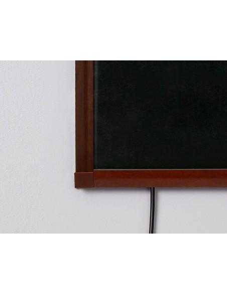 Pizarra cristal liderpapel con led en caballete de madera para rotuladores tipo tiza 50x90cm