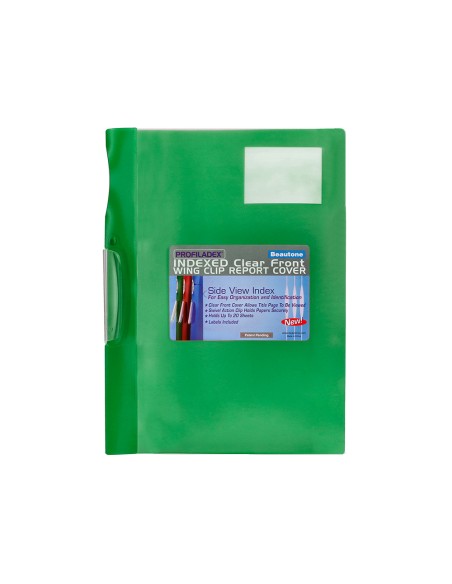Carpeta beautone dossier pinza lateral 48383 polipropildin a4 verde pinza giratoria -pack de 10 retractilado