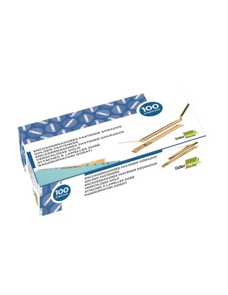Encuadernador fastener dorado liderpapel caja...