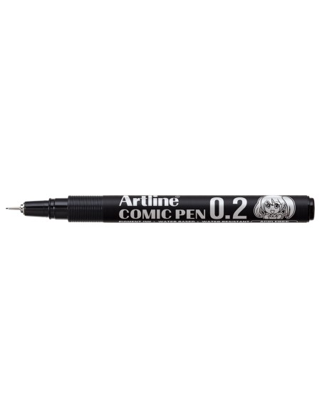 Rotulador artline calibrado micrometrico negro comic pen ek-282 punta poliacetal 0,2 mm resistente al agua