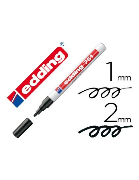 Rotulador edding punta fibra 751 negro punta...