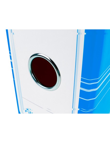 Archivador de palanca liderpap el a4 filing system forrado sin rado lomo 80mm celeste con caja y compresor metalico