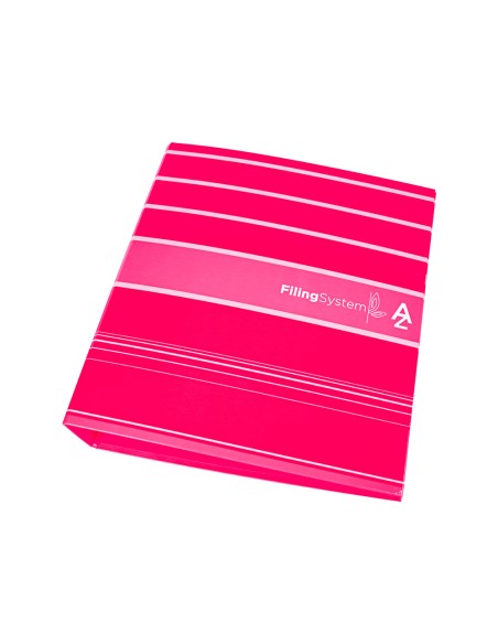 Archivador de palanca liderpap el a4 filing system forrado sin rado lomo 80mm rosa con caja y compresor metalico