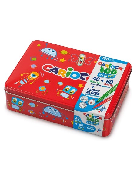 Rotulador carioca color kit caja metalica de...