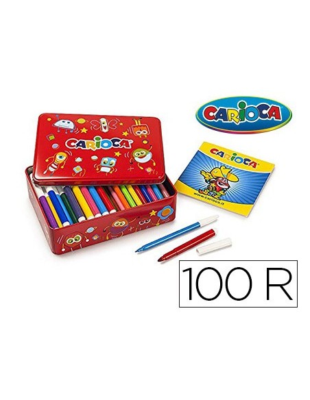 Rotulador carioca color kit caja metalica de...