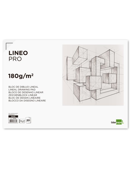 Bloc dibujo liderpapel lineal espiral 460x325...