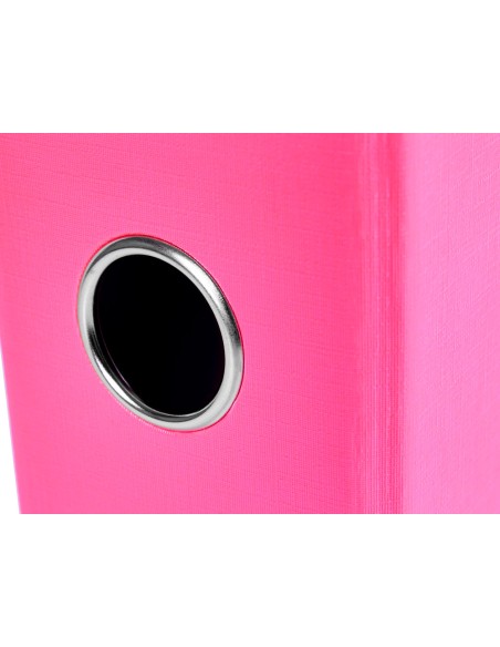 Archivador de palanca liderpapel folio documenta forrado pvc con rado lomo 75 mm rosa compresor metalico