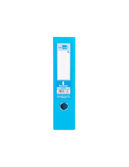Archivador de palanca liderpapel a4 documenta forrado pvc con rado lomo 75 mm celeste compresor metalico
