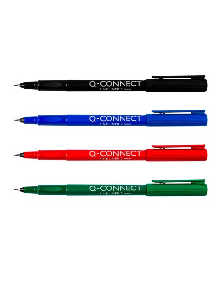 Rotulador q-connect punta de fibra fine liner negro 0.4 mm