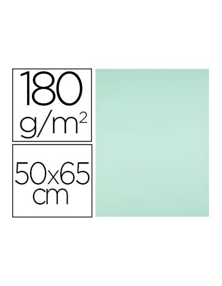 Cartulina liderpapel 50x65 cm 180g/m2 verde paquete de 25 hojas
