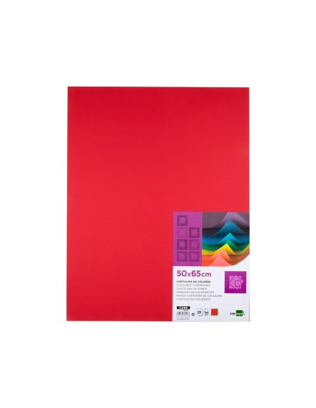 Cartulina liderpapel 50x65 cm 180g/m2 rojo...