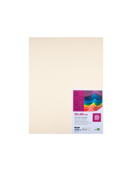 Cartulina liderpapel 50x65 cm 180g/m2 crema paquete de 25 hojas