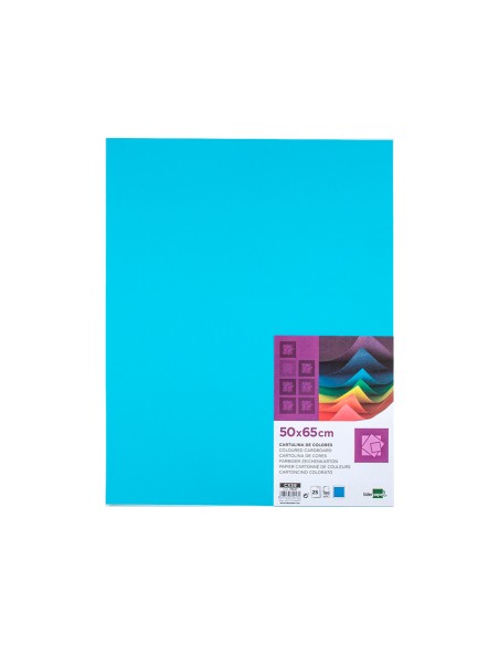Cartulina liderpapel 50x65 cm 180g/m2 celeste paquete de 25 hojas