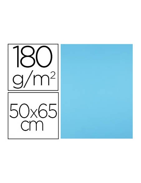 Cartulina liderpapel 50x65 cm 180g/m2 celeste paquete de 25 hojas