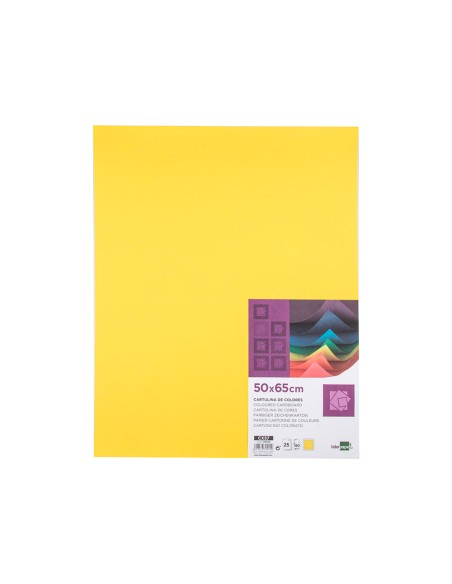 Cartulina liderpapel 50x65 cm 180g/m2 amarillo limon paquete de 25 hojas