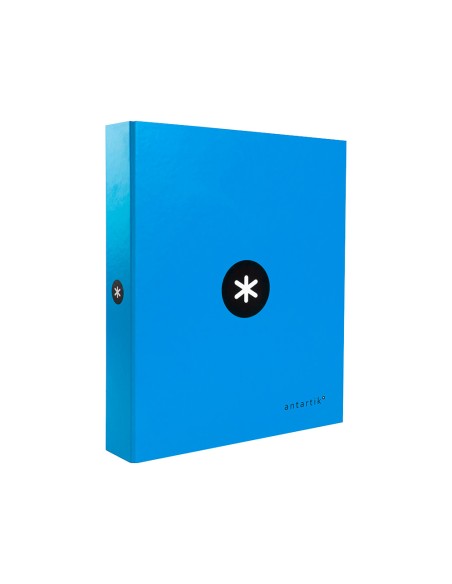 Carpeta 4 anillas 40 mm mixtas antartik a4 forrada color azul