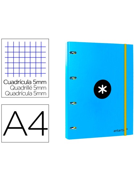 Carpeta con recambio antartik a4 cuadro 5mm...