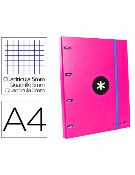 Carpeta con recambio antartik a4 cuadro 5mm...