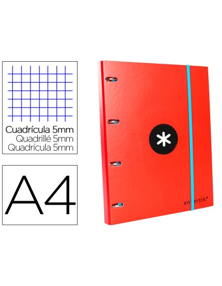 Carpeta con recambio antartik a4 cuadro 5mm...