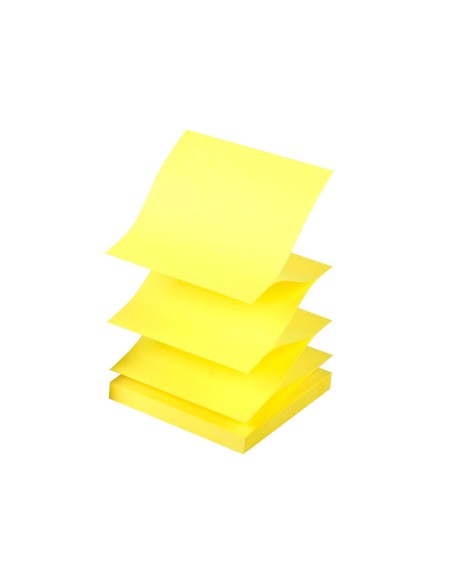 Bloc de notas adhesivas quita y pon q-connect 76x76 mm amarillo neon zig-zag