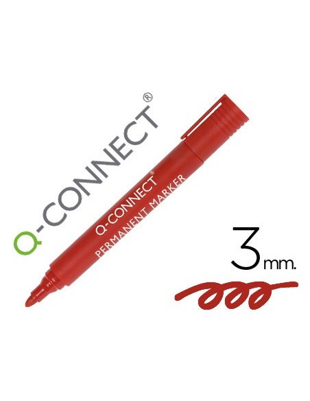 Rotulador q-connect marcador permanente rojo...