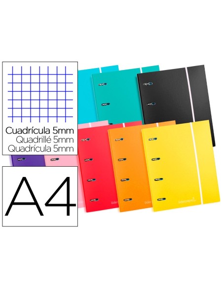 Carpeta con recambio liderpapel a4 cuadro 5 mm...