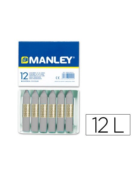 Lapices cera manley unicolor gris n.72 caja de...