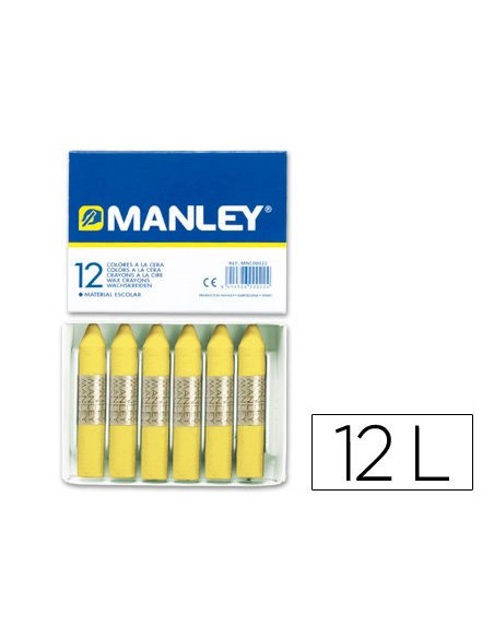 Lapices cera manley unicolor verde amarillo...