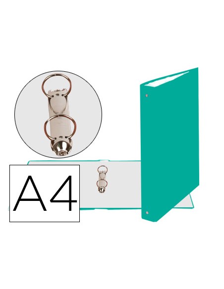 Carpeta de 2 anillas 30mm redondas exacompta din a4 carton forrado verde oscuro