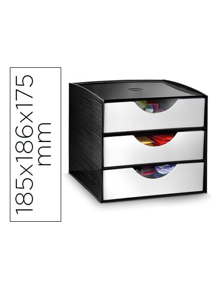 Modulo cajones de sobremesa cep 3 cajones poliestireno color gris/marron especial para snacks 185x186x175 mm