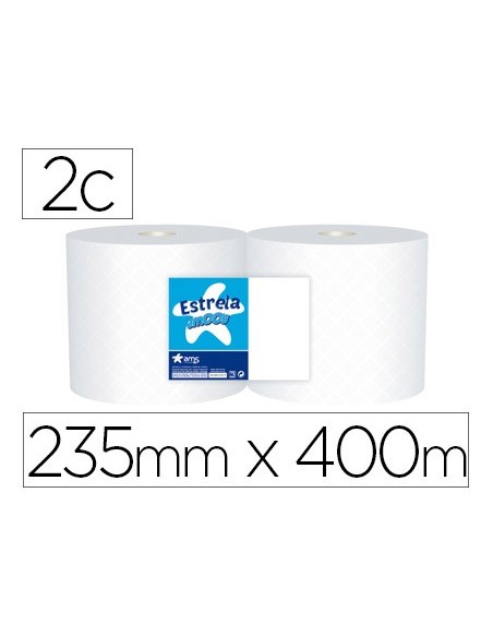 Papel secamanos industrial amoos 2 capas 235 mm...