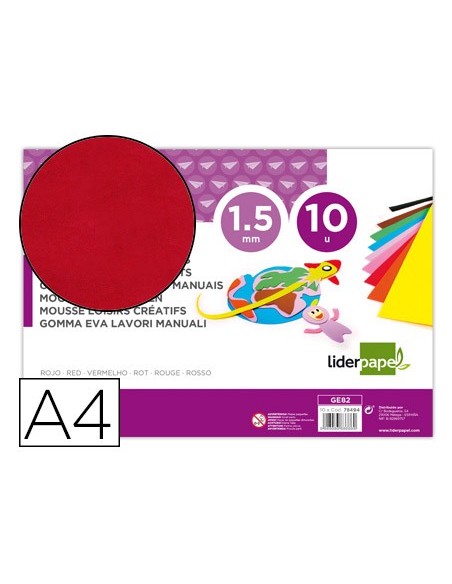 Goma eva liderpapel din a4 60g/m2 espesor 1,5mm...