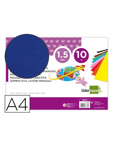 Goma eva liderpapel din a4 60g/m2 espesor 1,5mm...