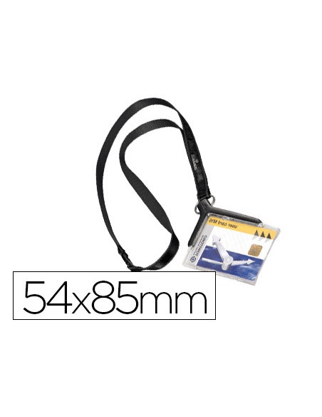 Identificador con cordon plano durable acrilico diagonal 54x85mm