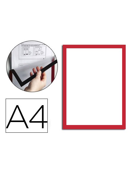 Marco porta anuncios durable magnetico din a4 dorso adhesivo removible para informacion de seguridad pack 5 unidades