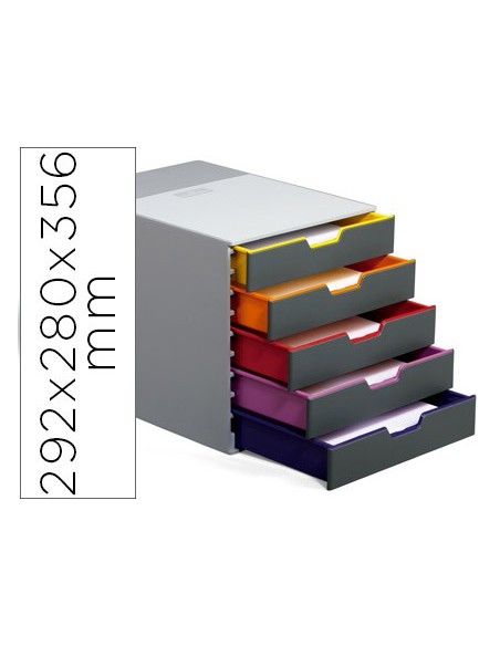 Fichero cajones de sobremesa durable varicolor...