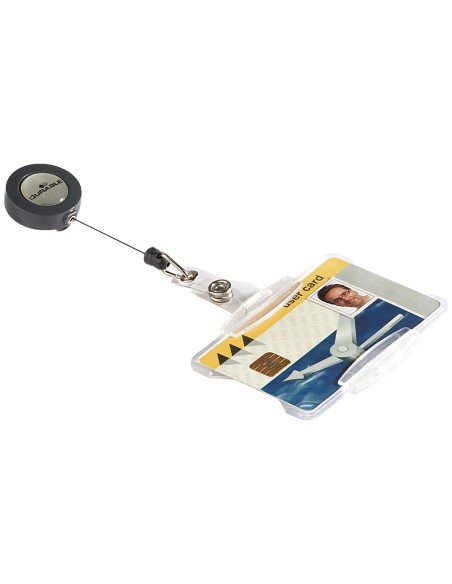 Identificador con cordon extensible durable uso vertical/horizontal 54x85 mm