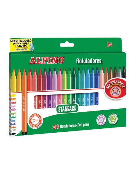 Rotulador alpino standard caja de 24 colores...