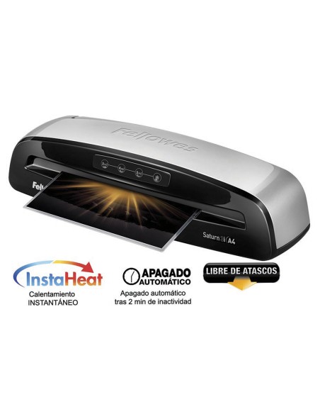 Plastificadora fellowes saturn 3i din a3 2 rodillos sistema antiatasco hasta 125 mc