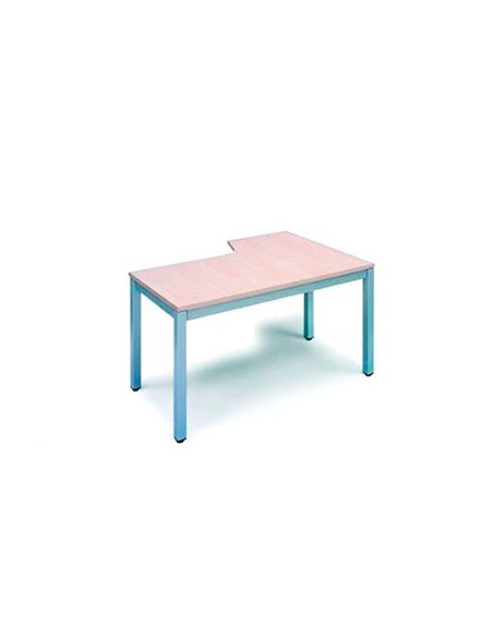 Mesa rocada serie executive 160x120 cm izquierda acabado ad02 aluminio/gris